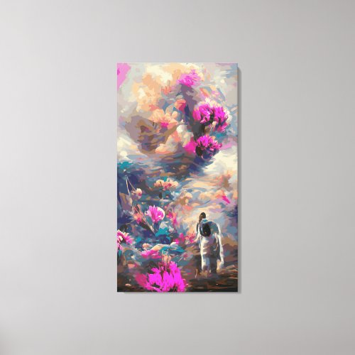 Philatelic surreal floral abstract landscape No 1 Canvas Print