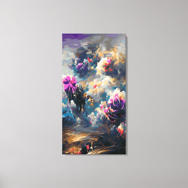 Philatelic surreal floral abstract landscape No. 2 Canvas Print (Front)