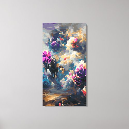 Philatelic surreal floral abstract landscape No 2 Canvas Print