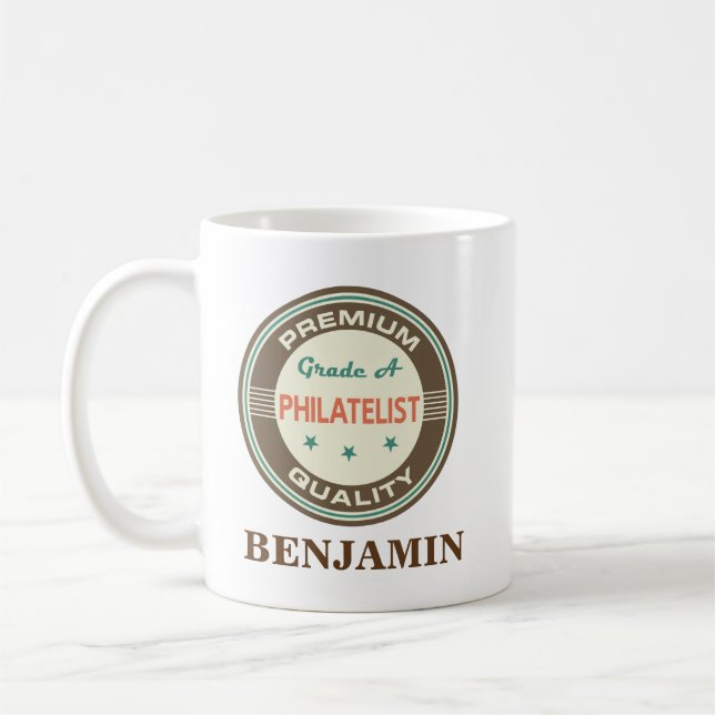 philatelist Personalized Office Mug Gift (Left)
