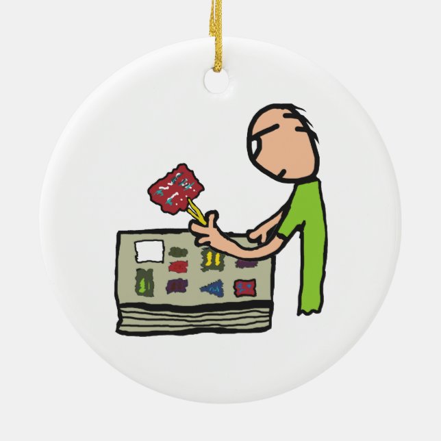 Philately Stamp Collecting Ceramic Ornament (Back)