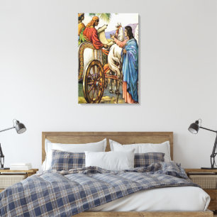 philip and the man in a chariot Wrapped Canvas Print