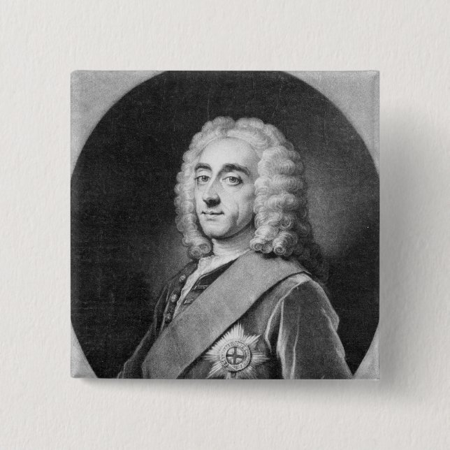 Philip Dormer Stanhope, engraved by John Simon Pinback Button (Front)