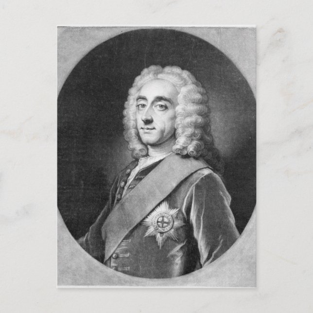 Philip Dormer Stanhope, engraved by John Simon Postcard (Front)