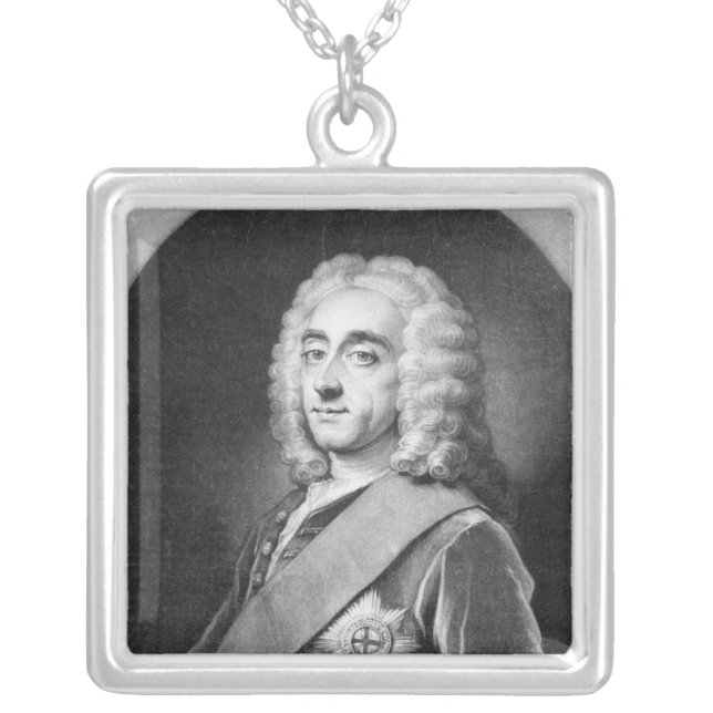 Philip Dormer Stanhope, engraved by John Simon Silver Plated Necklace (Front)