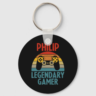 Philip Gift Name Personalized Funny Gaming Geek Bi Keychain