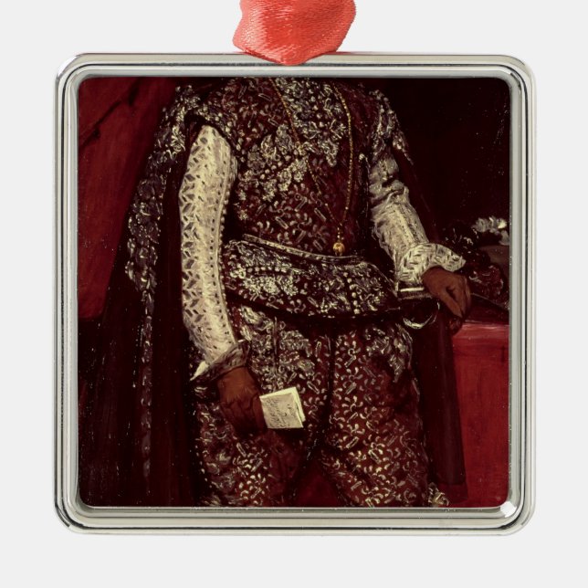 Philip IV  of Spain in Brown and Silver Metal Ornament (Front)