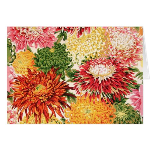 Philip Jacobs Fabric Japanese Chrysanthemum Card