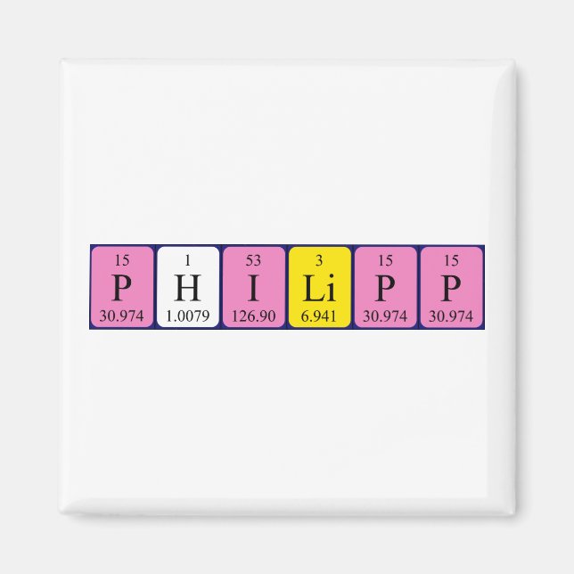 Philipp periodic table name magnet (Front)