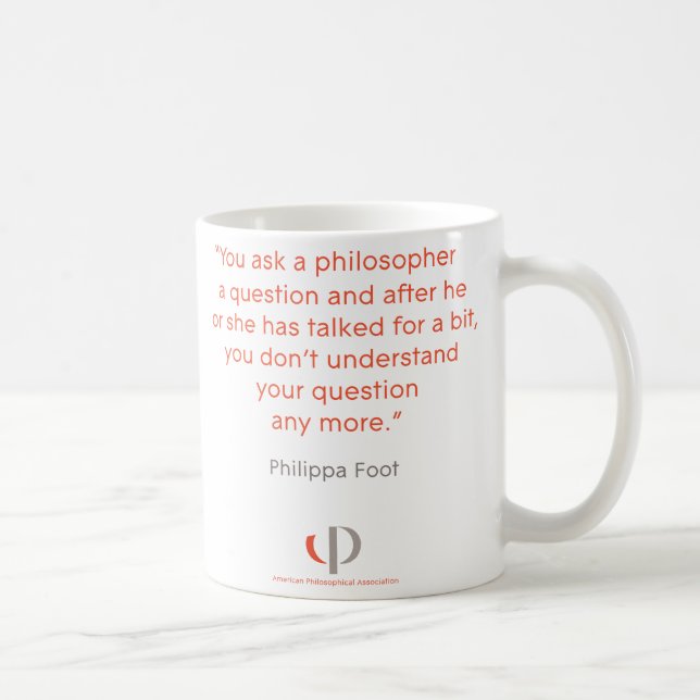 Philippa Foot Quote Mug (Right)