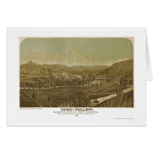 Philippi, WV Panoramic Map - 1861 Cards (Front Horizontal)