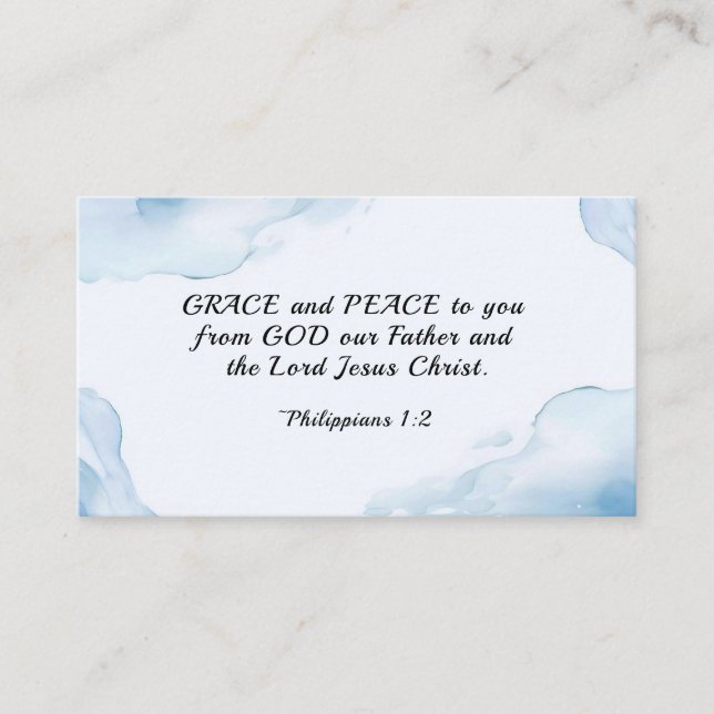 Philippians 1:2-3 Grace and Peace to You, Bible Business Card (Front)