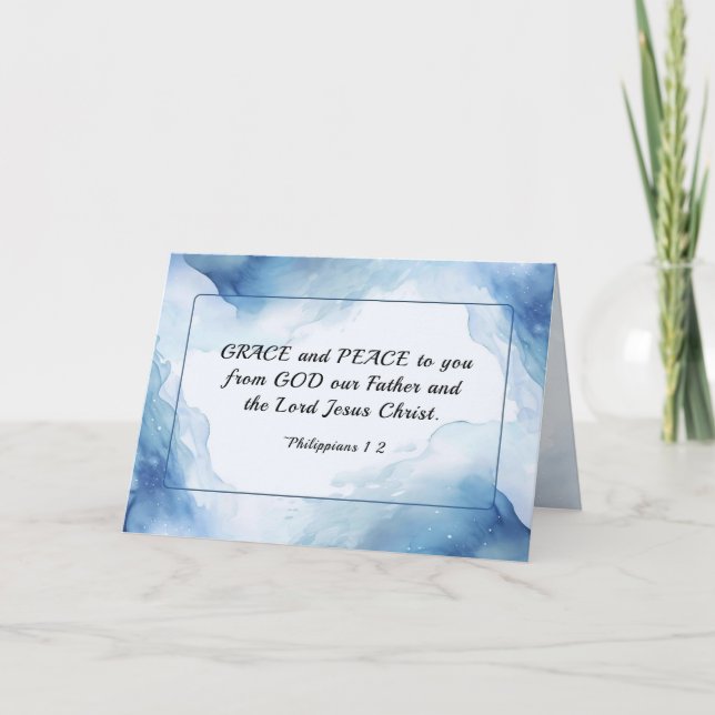 Philippians 1:2-3 Grace and Peace to You, Bible Card (Front)