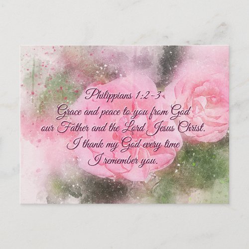 Philippians 12 Grace and Peace to you Scripture Postcard