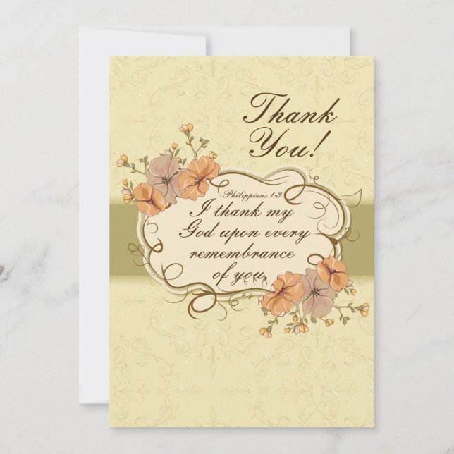 Philippians 1:3 I thank God in remembrance of you Card (Front)