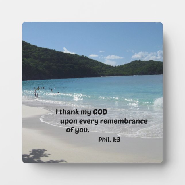 Philippians 1:3 I thank my God upon every Plaque (Front)