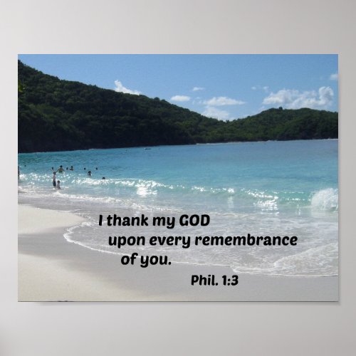 Philippians 13 I thank my God upon every Poster