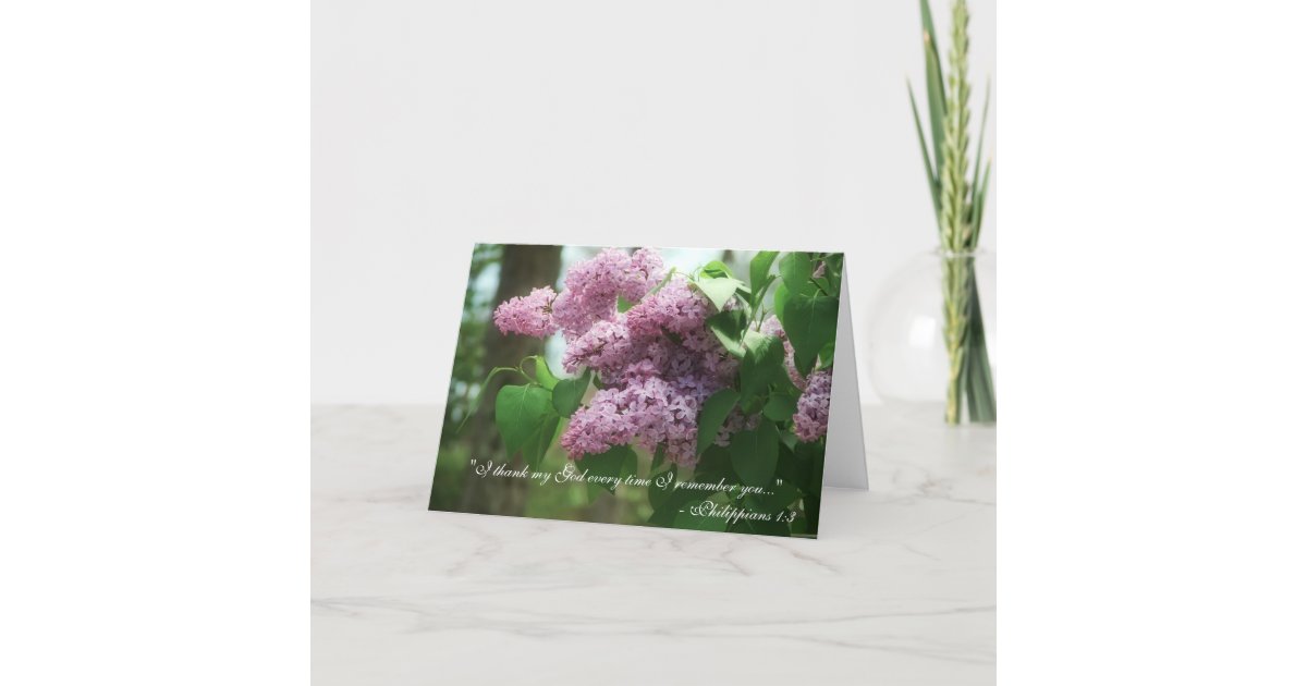 Philippians 13 Mothers Day Lilacs Card Zazzle