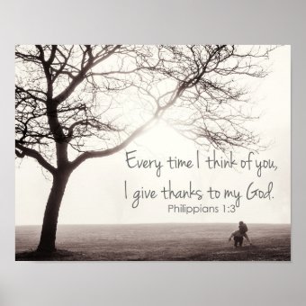 Philippians 1:3 poster | Zazzle
