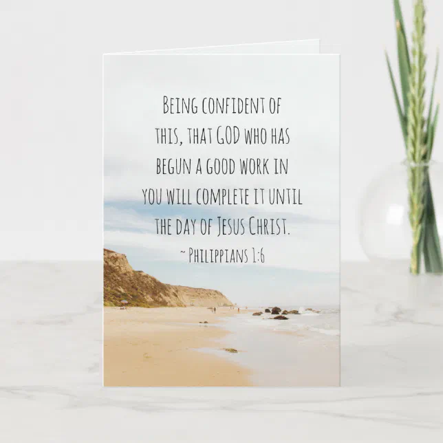 Philippians 1:6 GOD who has begun a good work Card | Zazzle