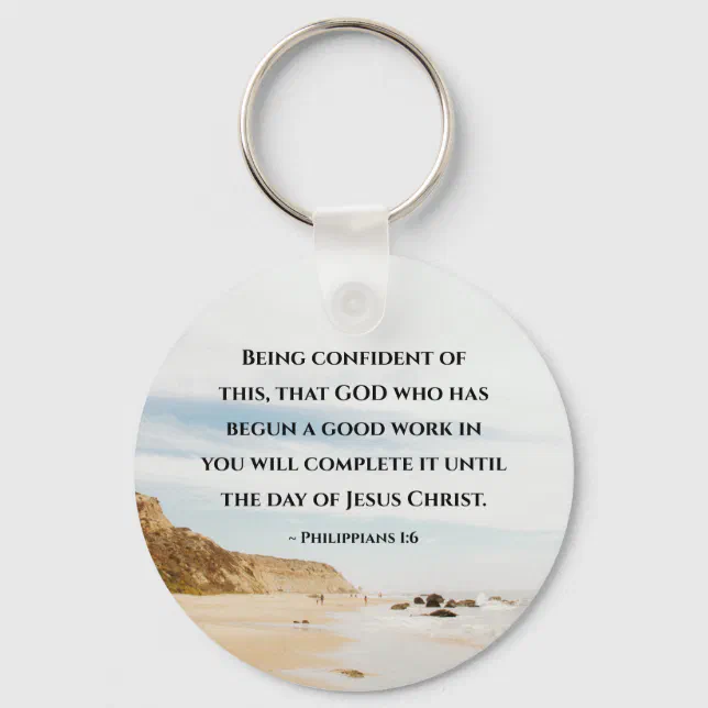 Philippians 1:6 GOD who has begun a good work Keychain | Zazzle