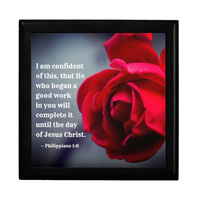 Philippians 1:6 I am confident of this Bible Verse Gift Box (Front)