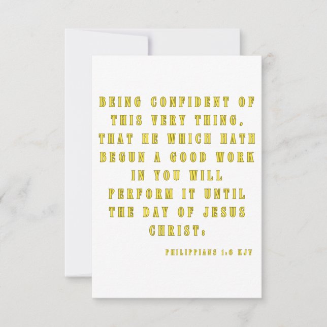 Philippians 1:6 KJV Bible Scripture Greeting Card (Front)