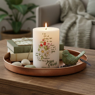 Philippians 1:6 pillar candle