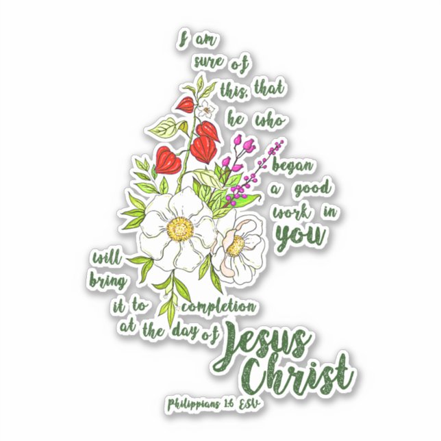 Philippians 1:6 sticker (Front)