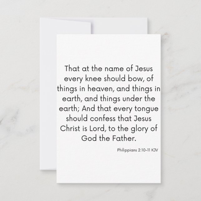 Philippians 2:10-11 KJV Bible Scripture Greeting Card (Front)