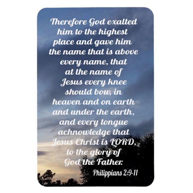 Philippians 2:9-11 magnet (Vertical)