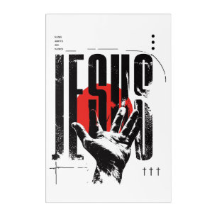 Philippians 2:9 Name Above All Names Retro Grunge Acrylic Print