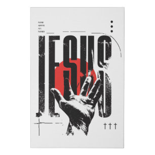 Philippians 2:9 Name Above All Names Retro Grunge Faux Canvas Print