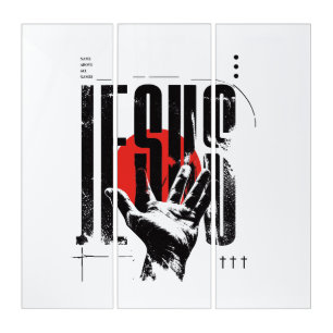 Philippians 2:9 Name Above All Names Retro Grunge Triptych
