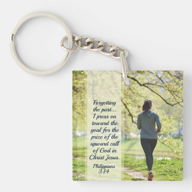 Philippians 3:13-14 Forgetting the Past Keychain (Front)