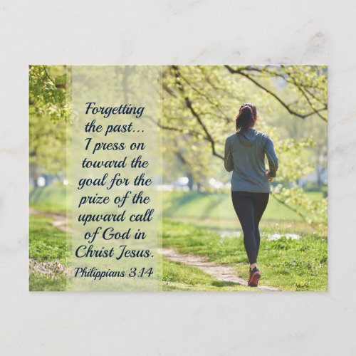 Philippians 313_14 Forgetting the Past Postcard