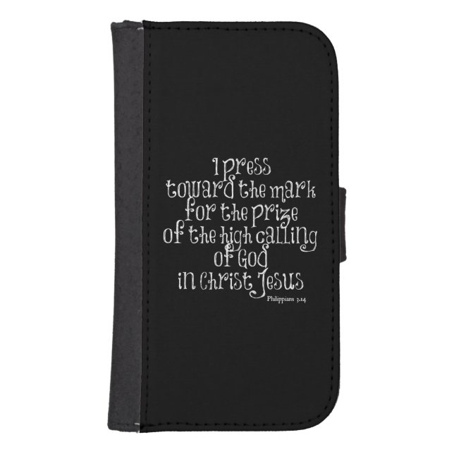 Philippians 3.14 Bible Verse Samsung Galaxy Wallet Case (Front)