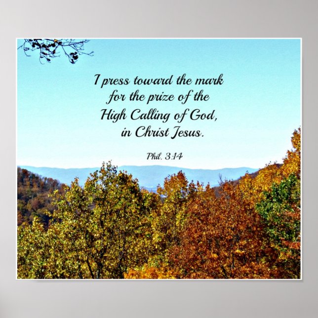 Philippians 3:14 I press toward the mark... Poster (Front)