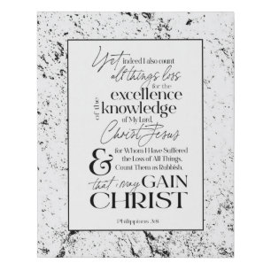 PHILIPPIANS 3:8 Bible Verse Faux Wrapped Canvas