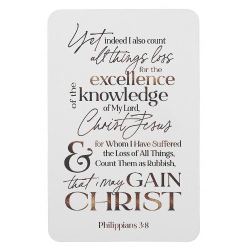 Philippians 38 Scripture Bronze Typography Magnet