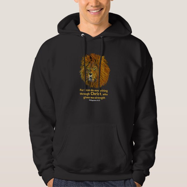 Philippians 413 Christian Bible Verse  Christian L Hoodie (Front)