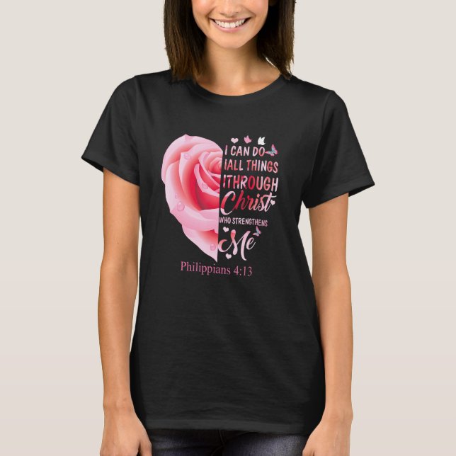 Philippians 413 Christian Bible Verse Religious  W T-Shirt (Front)