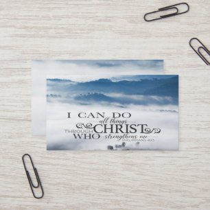 Philippians 4:13 All things through Christ Bible Business Card