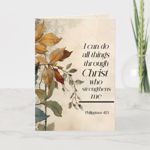 Philippians 413 All things through Christ Bible Card