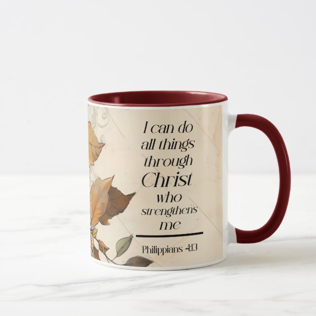 Philippians 4:13 All things through Christ Bible Mug (Right)