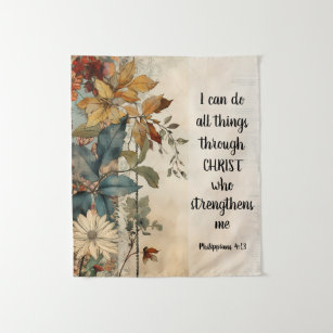 Philippians 4:13 All things through Christ Bible  Tapestry