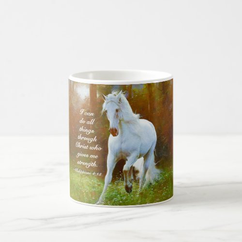 Philippians 413 All things through Christ Horse Coffee Mug