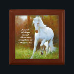 Philippians 4:13 All things through Christ, Horse Gift Box<br><div class="desc">Scripture Wooden Jewelry Keepsake Box depicts a beautiful white horse running in a meadow of wildflowers and features Bible Verse Philippians 4:13,  "I can do all things through Christ who strengthens me."</div>