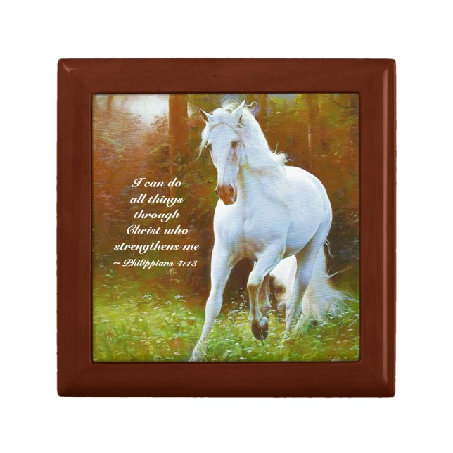 Philippians 4:13 All things through Christ, Horse Gift Box (Front)