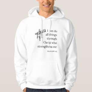 Philippians 4:13 Bible Scripture KJV Quote Men's  Hoodie